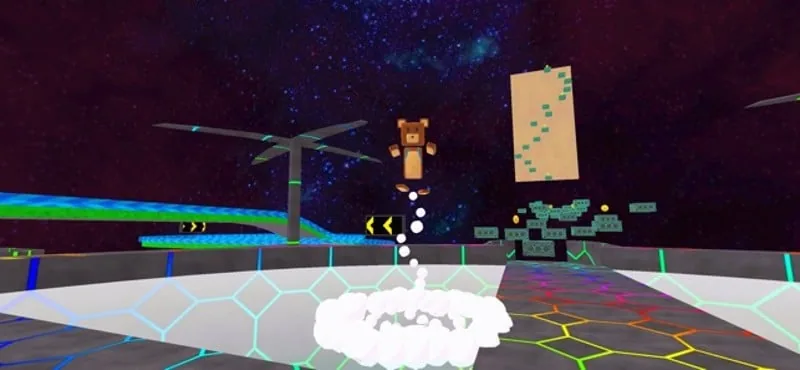 Super Bear Adventure space level gameplay with Baaren jumping